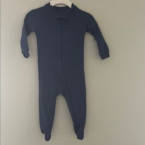 Pact Navy Zip Footie Sleeper 6-9M